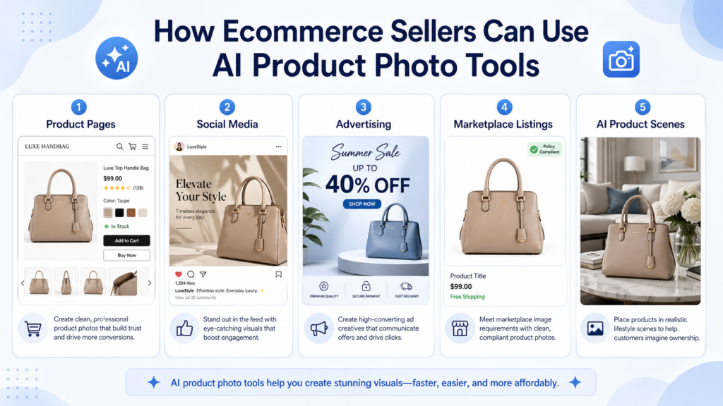 How ecommerce sellers can use AI product photo tools